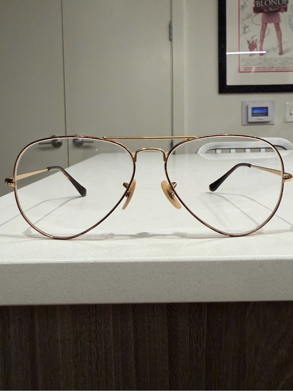 Ray-Ban Gold Tortoise Aviator Glasses/Frames RB6489 Sz 58 Bought @ Net-A-Porter